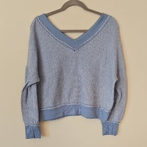LA MIEL Blue V-Neck Sweater